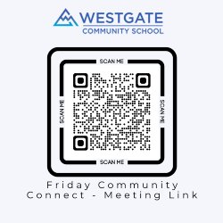 QR code to join the Friday Community Connect virtual meeting